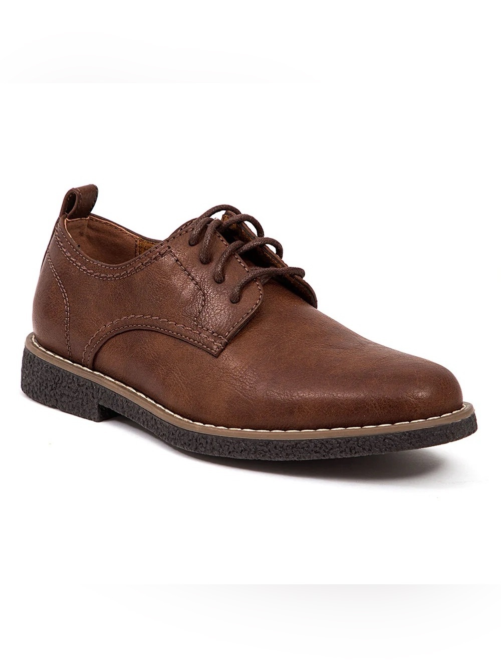 Deer Stags Boy’s Zander Chestnut Brown Lace-Up Derby Shoes